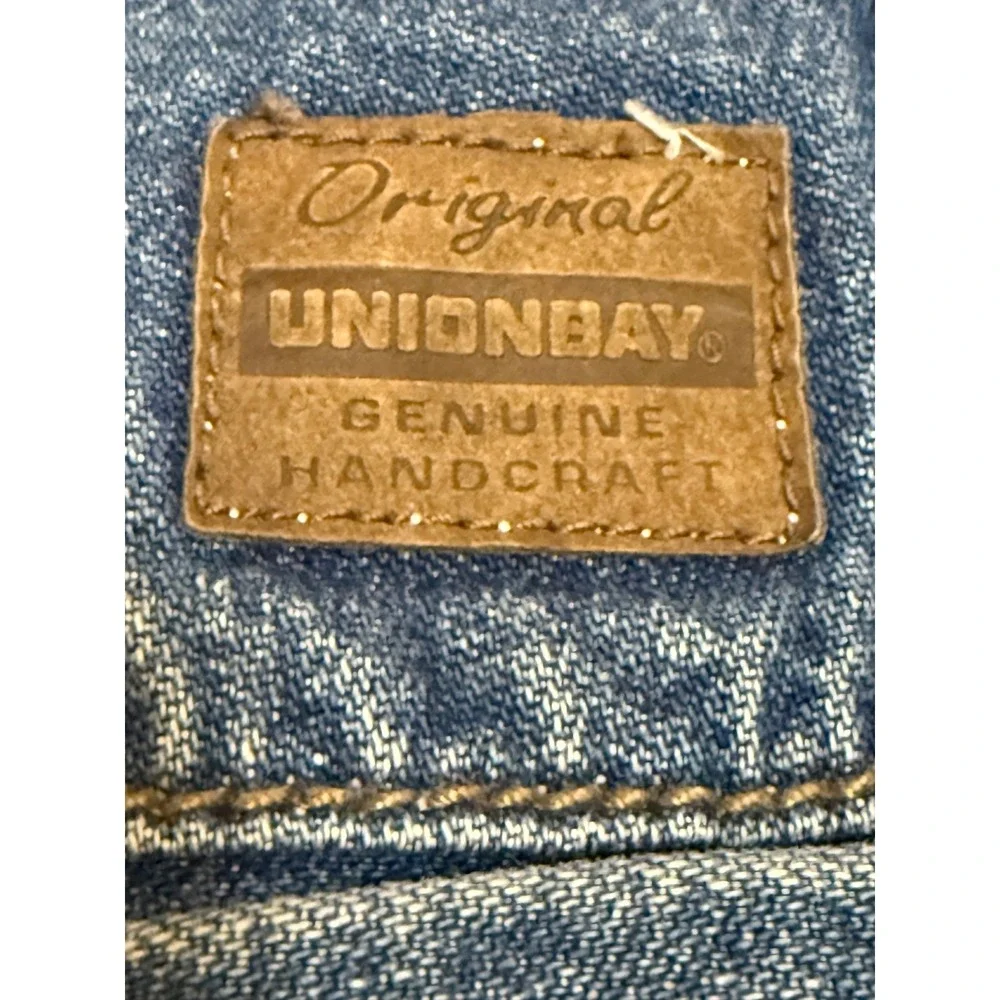 Unionbay Mens XL Vintage Denim Cargo Shorts Elastic Waist Blue Cotton Relaxed